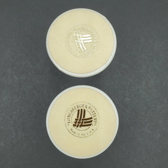 Longaberger Pottery Woven Traditions Heritage Green Candlesticks Candle Holders - Picture 5 of 6